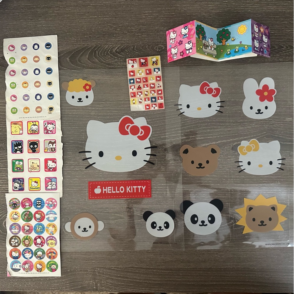 Vintage Sanrio Hello Kitty Sticker Set Y2K 1999 2000 2001 2004